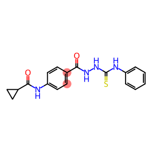 Benzoic acid, 4-[(cyclopropylcarbonyl)amino]-, 2-[(phenylamino)thioxomethyl]hydrazide