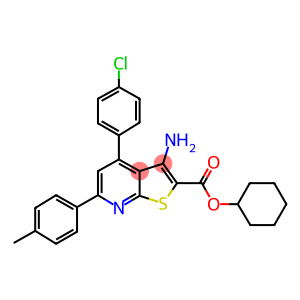 cyclohexyl 3-amino-4-(4-chlorophenyl)-6-(4-methylphenyl)thieno[2,3-b]pyridine-2-carboxylate