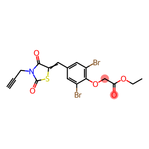 ethyl (2,6-dibromo-4-{[2,4-dioxo-3-(2-propynyl)-1,3-thiazolidin-5-ylidene]methyl}phenoxy)acetate