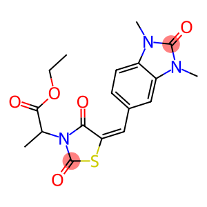 ethyl 2-{5-[(1,3-dimethyl-2-oxo-2,3-dihydro-1H-benzimidazol-5-yl)methylene]-2,4-dioxo-1,3-thiazolidin-3-yl}propanoate