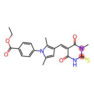 ethyl 4-{2,5-dimethyl-3-[(1-methyl-4,6-dioxo-2-thioxotetrahydro-5(2H)-pyrimidinylidene)methyl]-1H-pyrrol-1-yl}benzoate