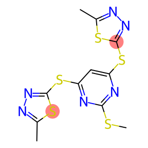 2-(methylsulfanyl)-4,6-bis[(5-methyl-1,3,4-thiadiazol-2-yl)sulfanyl]pyrimidine