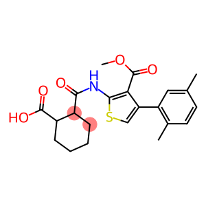 2-({[4-(2,5-dimethylphenyl)-3-(methoxycarbonyl)-2-thienyl]amino}carbonyl)cyclohexanecarboxylic acid