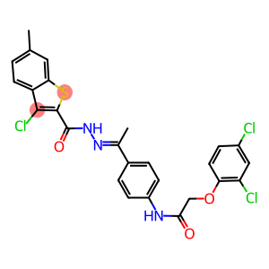 N-(4-{N-[(3-chloro-6-methyl-1-benzothien-2-yl)carbonyl]ethanehydrazonoyl}phenyl)-2-(2,4-dichlorophenoxy)acetamide
