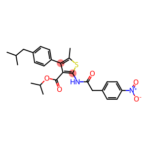 isopropyl 2-[({4-nitrophenyl}acetyl)amino]-4-(4-isobutylphenyl)-5-methyl-3-thiophenecarboxylate