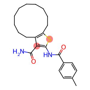 2-[(4-methylbenzoyl)amino]-4,5,6,7,8,9,10,11,12,13-decahydrocyclododeca[b]thiophene-3-carboxamide