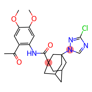 N-(2-acetyl-4,5-dimethoxyphenyl)-3-(3-chloro-1H-1,2,4-triazol-1-yl)-1-adamantanecarboxamide