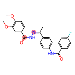 N-{4-[N-(3,4-dimethoxybenzoyl)ethanehydrazonoyl]phenyl}-4-fluorobenzamide