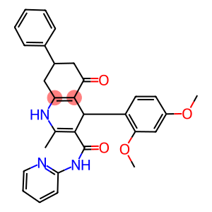 4-(2,4-dimethoxyphenyl)-2-methyl-5-oxo-7-phenyl-N-pyridin-2-yl-1,4,5,6,7,8-hexahydroquinoline-3-carboxamide