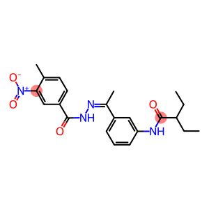 2-ethyl-N-[3-(N-{3-nitro-4-methylbenzoyl}ethanehydrazonoyl)phenyl]butanamide