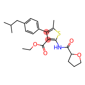 ethyl 4-(4-isobutylphenyl)-5-methyl-2-[(tetrahydro-2-furanylcarbonyl)amino]-3-thiophenecarboxylate