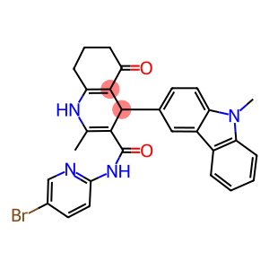 N-(5-bromo-2-pyridinyl)-2-methyl-4-(9-methyl-9H-carbazol-3-yl)-5-oxo-1,4,5,6,7,8-hexahydro-3-quinolinecarboxamide