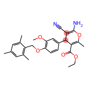 ethyl 6-amino-5-cyano-4-[4-(mesitylmethoxy)-3-methoxyphenyl]-2-methyl-4H-pyran-3-carboxylate