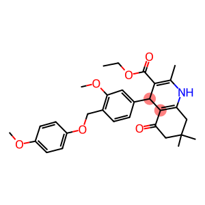 ethyl 4-{3-methoxy-4-[(4-methoxyphenoxy)methyl]phenyl}-2,7,7-trimethyl-5-oxo-1,4,5,6,7,8-hexahydro-3-quinolinecarboxylate