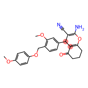 2-amino-4-{3-methoxy-4-[(4-methoxyphenoxy)methyl]phenyl}-5-oxo-5,6,7,8-tetrahydro-4H-chromene-3-carbonitrile