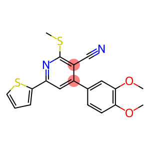 4-(3,4-dimethoxyphenyl)-2-(methylsulfanyl)-6-(2-thienyl)nicotinonitrile