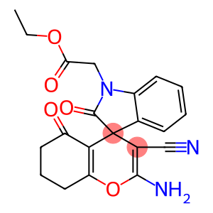 ethyl (2'-amino-3'-cyano-2,5'dioxo-2,3,5',6',7',8'-hexahydrospiro[1H-indole-3,8'-(4'H)-chromene]-1-yl)acetate