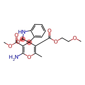 5-(2-methoxyethyl) 3-methyl 2-amino-1',3'-dihydro-6-methyl-2'-oxospiro[4H-pyran-4,3'-(2'H)-indole]-3,5-dicarboxylate