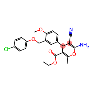 ethyl 6-amino-4-{3-[(4-chlorophenoxy)methyl]-4-methoxyphenyl}-5-cyano-2-methyl-4H-pyran-3-carboxylate