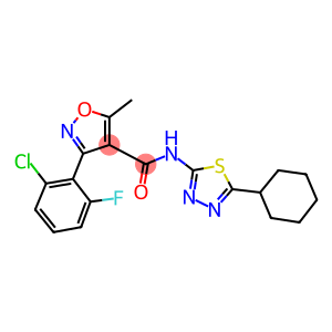 3-(2-chloro-6-fluorophenyl)-N-(5-cyclohexyl-1,3,4-thiadiazol-2-yl)-5-methyl-4-isoxazolecarboxamide