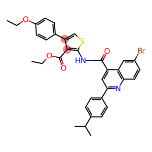 ethyl 2-({[6-bromo-2-(4-isopropylphenyl)-4-quinolinyl]carbonyl}amino)-4-(4-ethoxyphenyl)-3-thiophenecarboxylate