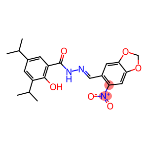 2-hydroxy-N'-({6-nitro-1,3-benzodioxol-5-yl}methylene)-3,5-diisopropylbenzohydrazide