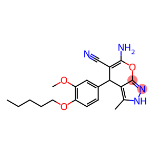 6-amino-3-methyl-4-[3-(methyloxy)-4-(pentyloxy)phenyl]-2,4-dihydropyrano[2,3-c]pyrazole-5-carbonitrile