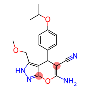 6-amino-4-(4-isopropoxyphenyl)-3-(methoxymethyl)-2,4-dihydropyrano[2,3-c]pyrazole-5-carbonitrile