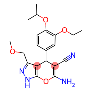 6-amino-4-(3-ethoxy-4-isopropoxyphenyl)-3-(methoxymethyl)-1,4-dihydropyrano[2,3-c]pyrazole-5-carbonitrile