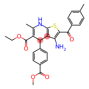 ethyl 3-amino-4-[4-(methoxycarbonyl)phenyl]-6-methyl-2-(4-methylbenzoyl)-4,7-dihydrothieno[2,3-b]pyridine-5-carboxylate