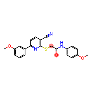 2-{[3-cyano-6-(3-methoxyphenyl)-2-pyridinyl]sulfanyl}-N-(4-methoxyphenyl)acetamide