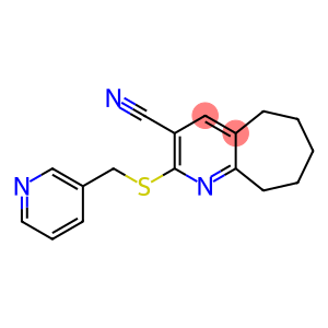 2-[(3-pyridinylmethyl)sulfanyl]-6,7,8,9-tetrahydro-5H-cyclohepta[b]pyridine-3-carbonitrile