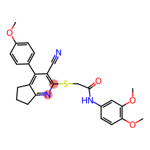 2-{[3-cyano-4-(4-methoxyphenyl)-6,7-dihydro-5H-cyclopenta[b]pyridin-2-yl]sulfanyl}-N-(3,4-dimethoxyphenyl)acetamide