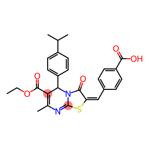 4-[(6-(ethoxycarbonyl)-5-(4-isopropylphenyl)-7-methyl-3-oxo-5H-[1,3]thiazolo[3,2-a]pyrimidin-2(3H)-ylidene)methyl]benzoic acid