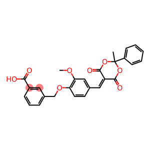 3-({2-methoxy-4-[(2-methyl-4,6-dioxo-2-phenyl-1,3-dioxan-5-ylidene)methyl]phenoxy}methyl)benzoic acid