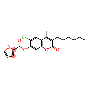 (6-chloro-3-hexyl-4-methyl-2-oxochromen-7-yl) furan-2-carboxylate