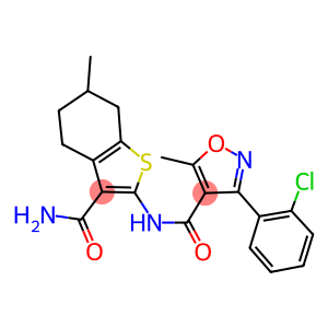 N-[3-(aminocarbonyl)-6-methyl-4,5,6,7-tetrahydro-1-benzothien-2-yl]-3-(2-chlorophenyl)-5-methyl-4-isoxazolecarboxamide