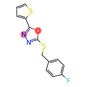 4-fluorobenzyl 5-(2-thienyl)-1,3,4-oxadiazol-2-yl sulfide