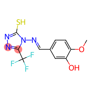 2-methoxy-5-({[3-sulfanyl-5-(trifluoromethyl)-4H-1,2,4-triazol-4-yl]imino}methyl)phenol