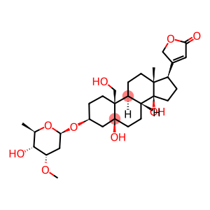 Card-20(22)-enolide, 3-[(2,6-dideoxy-3-O-methyl-beta-D-ribo-hexopyrano syl)oxy]-5,14,19-trihydroxy-, (3beta,5beta)-