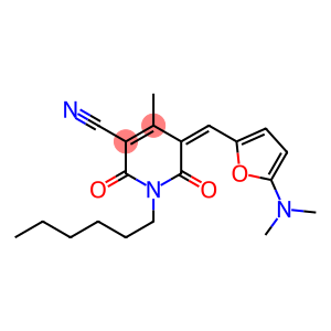 3-Pyridinecarbonitrile,  5-[[5-(dimethylamino)-2-furanyl]methylene]-1-hexyl-1,2,5,6-tetrahydro-4-methyl-2,6-dioxo-