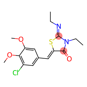 5-(3-chloro-4,5-dimethoxybenzylidene)-3-ethyl-2-(ethylimino)-1,3-thiazolidin-4-one