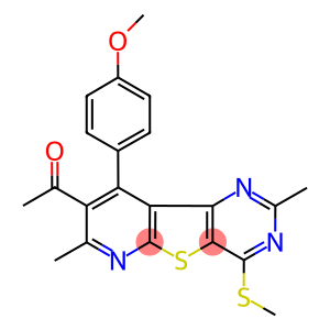 1-[9-(4-methoxyphenyl)-2,7-dimethyl-4-(methylsulfanyl)pyrido[3',2':4,5]thieno[3,2-d]pyrimidin-8-yl]ethanone