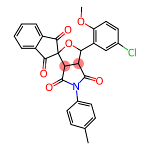 1-(5-chloro-2-methoxyphenyl)-5-(4-methylphenyl)-3a,6a-dihydrospiro(1H-furo[3,4-c]pyrrole-3,2'-[1'H]-indene)-1',3',4,6(2'H,3H,5H)-tetrone