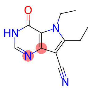 3H-Pyrrolo[3,2-d]pyrimidine-7-carbonitrile, 5,6-diethyl-4,5-dihydro-4-oxo-