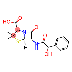 4-Thia-1-azabicyclo[3.2.0]heptane-2-carboxylic acid, 6-[(2-hydroxy-2-phenylacetyl)amino]-3,3-dimethyl-7-oxo-, (2S,5R,6R)-