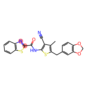 2-Benzothiazolecarboxamide, N-[5-(1,3-benzodioxol-5-ylmethyl)-3-cyano-4-methyl-2-thienyl]-
