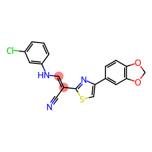 (E)-2-(4-(benzo[d][1,3]dioxol-5-yl)thiazol-2-yl)-3-((3-chlorophenyl)amino)acrylonitrile