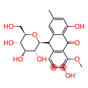 10-β-D-Glucopyranosyl-2,8-dihydroxy-1-methoxy-6-methylanthracen-9(10H)-one