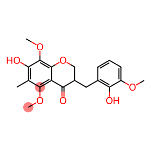 4H-1-Benzopyran-4-one, 2,3-dihydro-7-hydroxy-3-[(2-hydroxy-3-methoxyphenyl)methyl]-5,8-dimethoxy-6-methyl-, (+)-